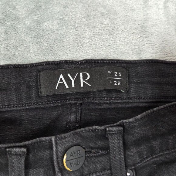 AYR Jeans Womens 24 Black Skinny Stretch Denim - Picture 2 of 10